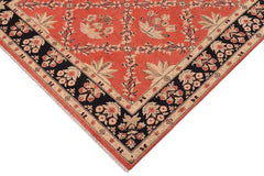 handmade Transitional Kafkaz Orange Black Hand Knotted RECTANGLE 100% WOOL area rug 9 x 12
