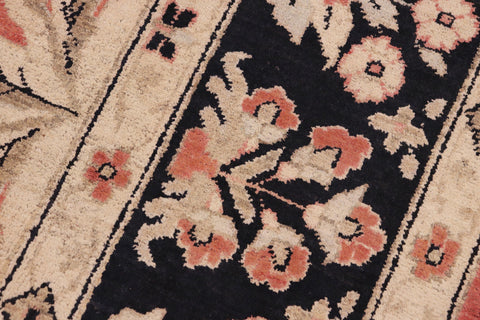 handmade Transitional Kafkaz Orange Black Hand Knotted RECTANGLE 100% WOOL area rug 9' x 12'