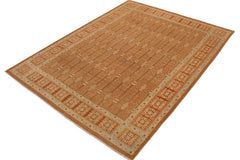 handmade Transitional Kafkaz Brown Rust Hand Knotted RECTANGLE 100% WOOL area rug 9 x 12