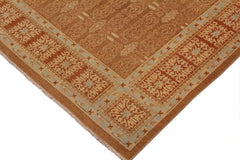 handmade Transitional Kafkaz Brown Rust Hand Knotted RECTANGLE 100% WOOL area rug 9 x 12