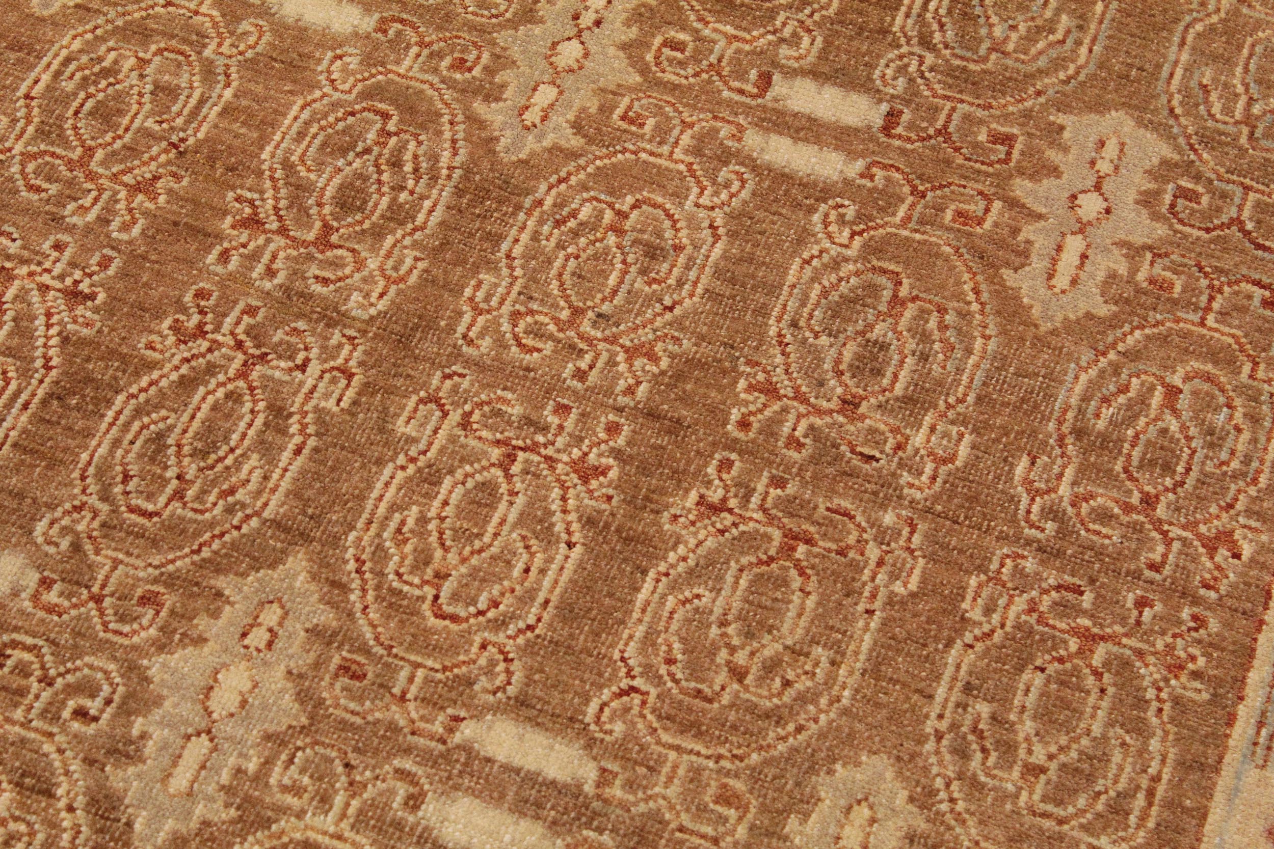 handmade Transitional Kafkaz Brown Rust Hand Knotted RECTANGLE 100% WOOL area rug 9' x 12'