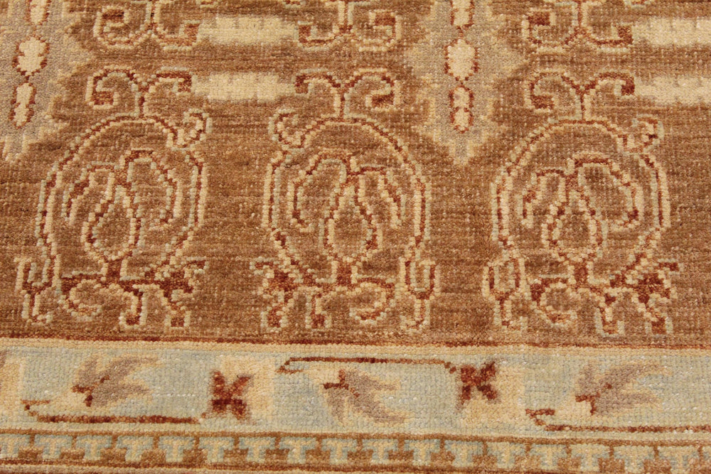 handmade Transitional Kafkaz Brown Rust Hand Knotted RECTANGLE 100% WOOL area rug 9' x 12'