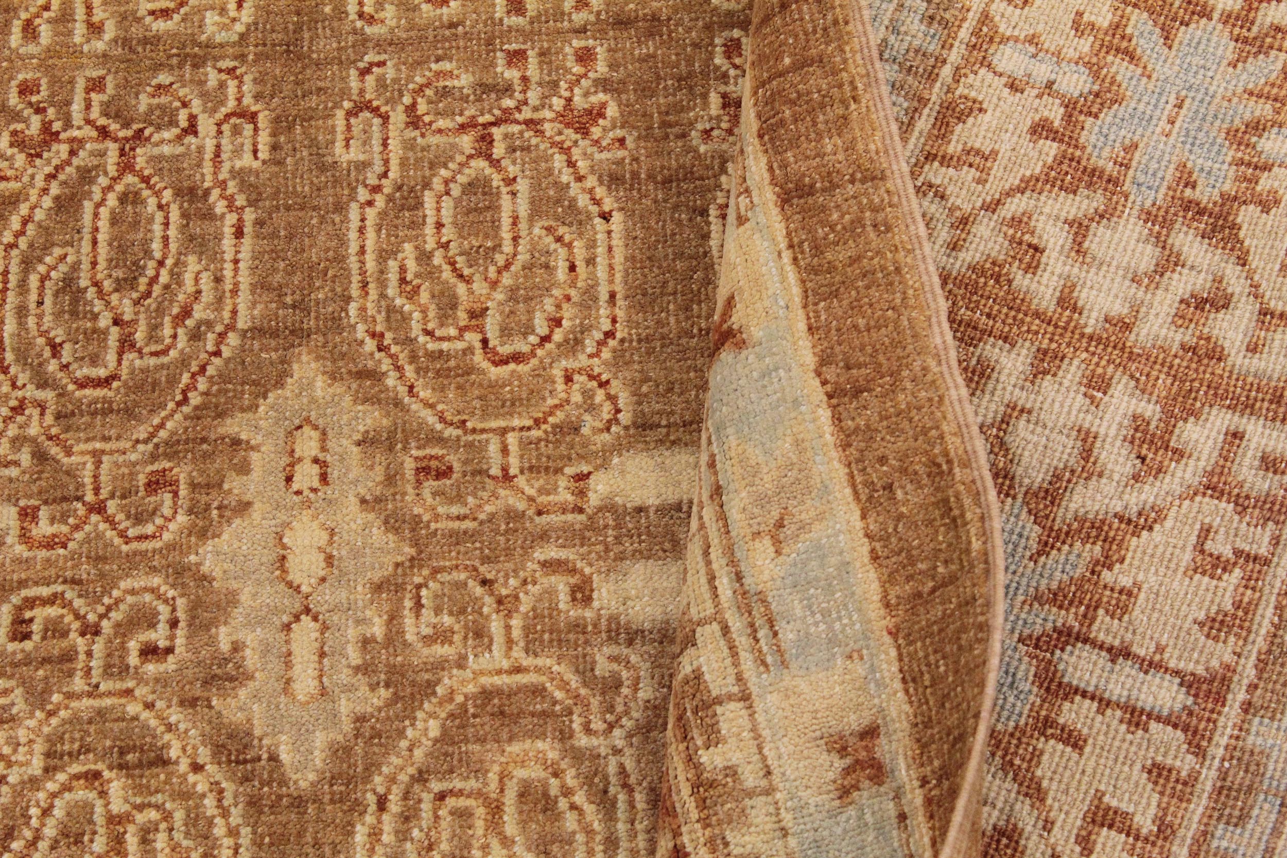 handmade Transitional Kafkaz Brown Rust Hand Knotted RECTANGLE 100% WOOL area rug 9' x 12'