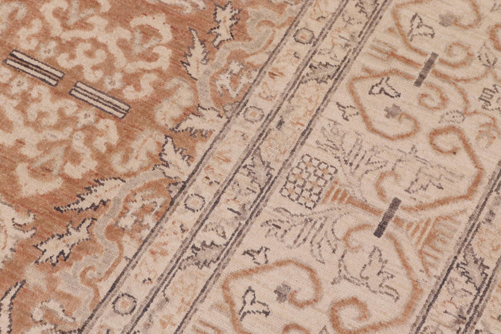 handmade Transitional Kafkaz Lt. Brown Beige Hand Knotted RECTANGLE 100% WOOL area rug 9' x 12'