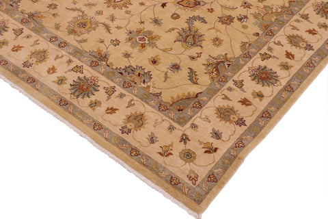 handmade Transitional Kafkaz Tan Beige Hand Knotted RECTANGLE 100% WOOL area rug 9' x 12'