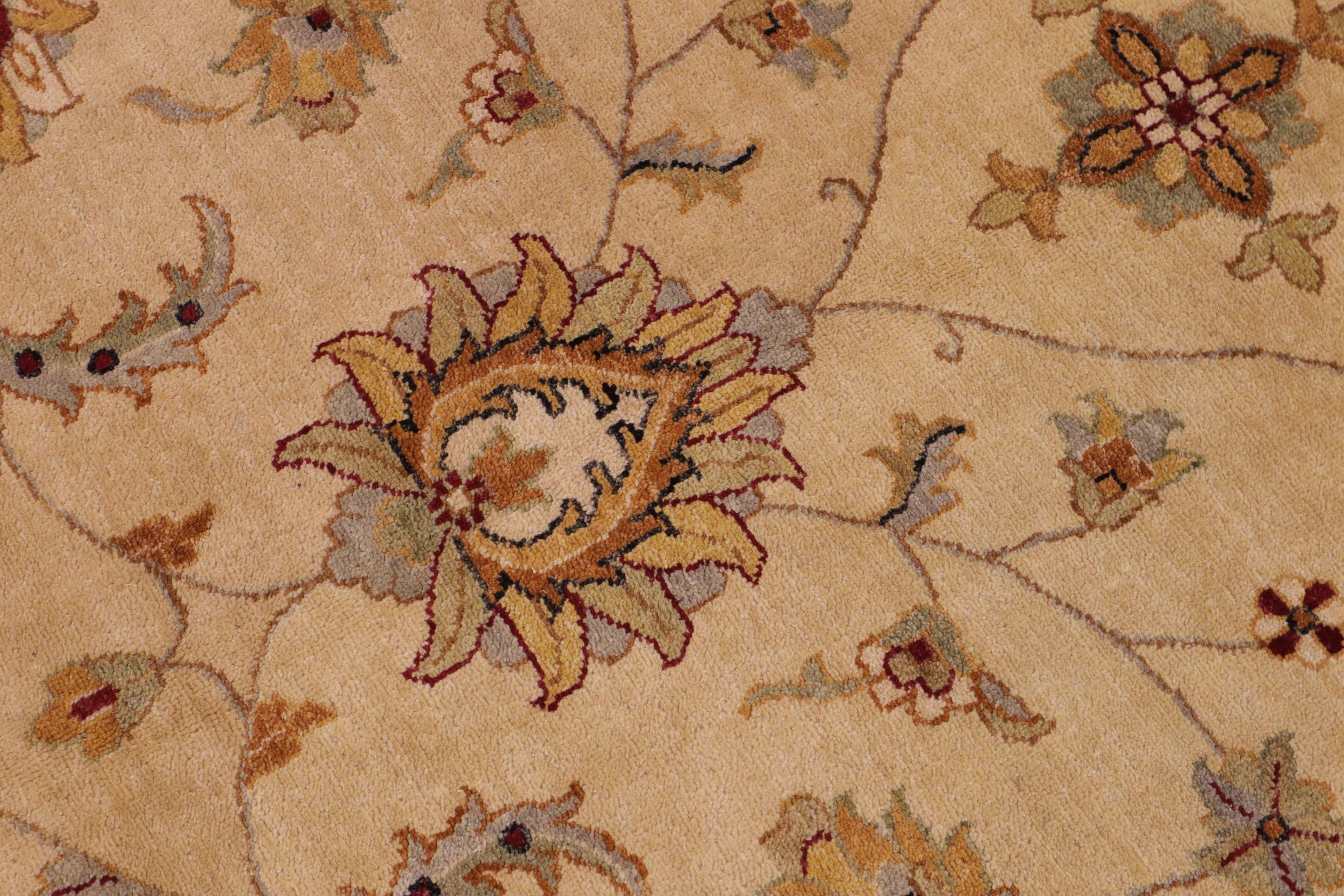 handmade Transitional Kafkaz Tan Beige Hand Knotted RECTANGLE 100% WOOL area rug 9' x 12'