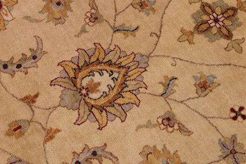 handmade Transitional Kafkaz Tan Beige Hand Knotted RECTANGLE 100% WOOL area rug 9' x 12'