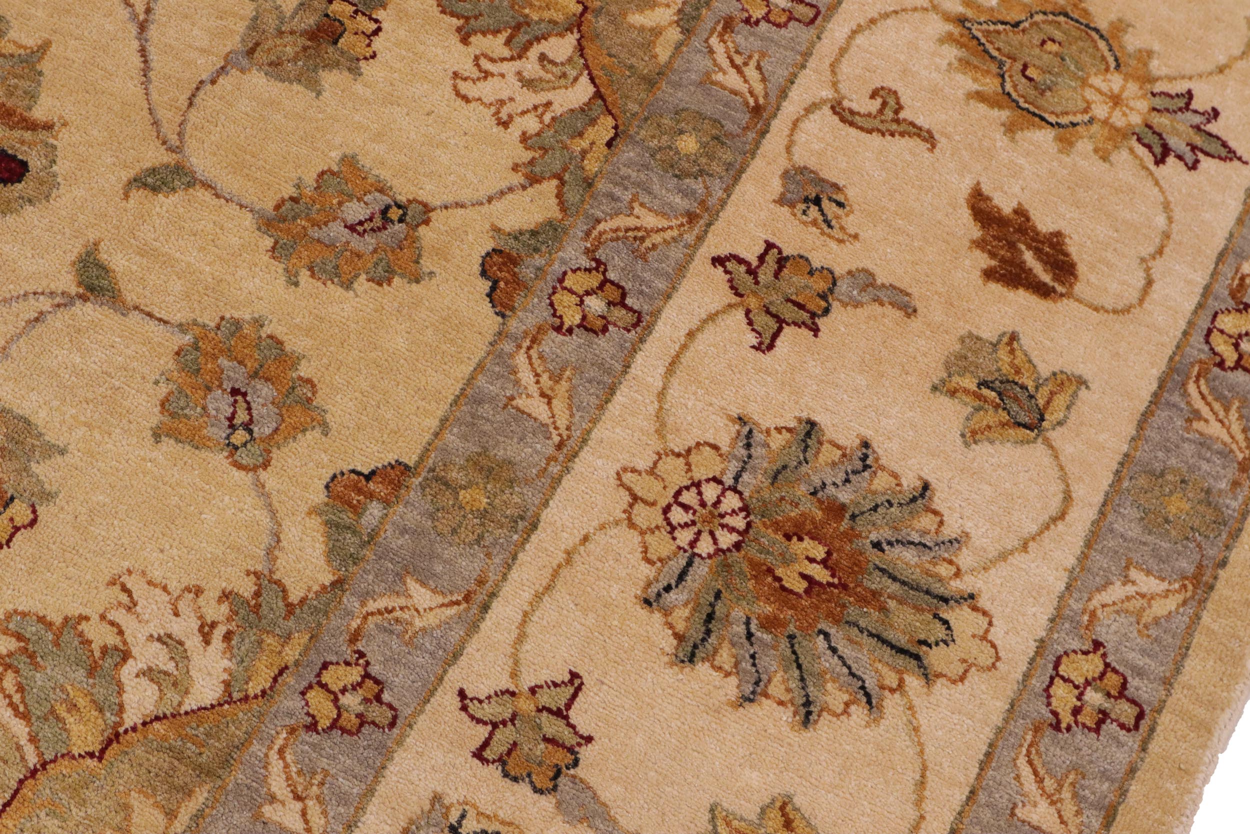 handmade Transitional Kafkaz Tan Beige Hand Knotted RECTANGLE 100% WOOL area rug 9' x 12'