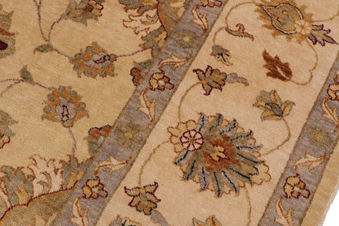 handmade Transitional Kafkaz Tan Beige Hand Knotted RECTANGLE 100% WOOL area rug 9' x 12'