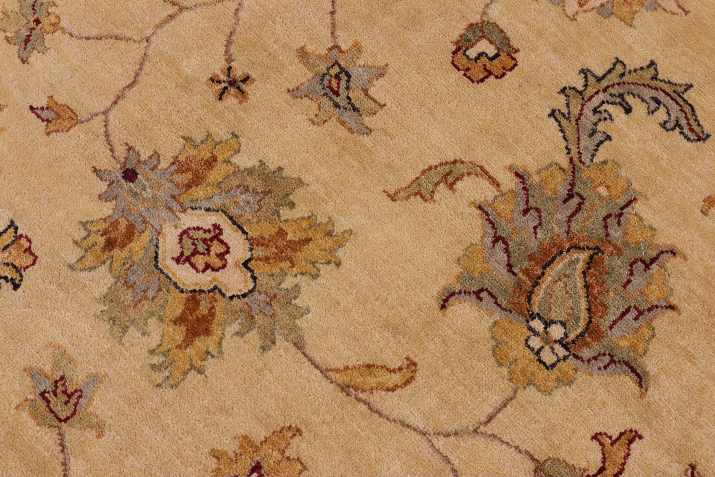 handmade Transitional Kafkaz Tan Beige Hand Knotted RECTANGLE 100% WOOL area rug 9' x 12'