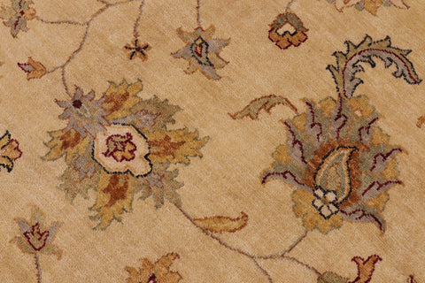 handmade Transitional Kafkaz Tan Beige Hand Knotted RECTANGLE 100% WOOL area rug 9' x 12'