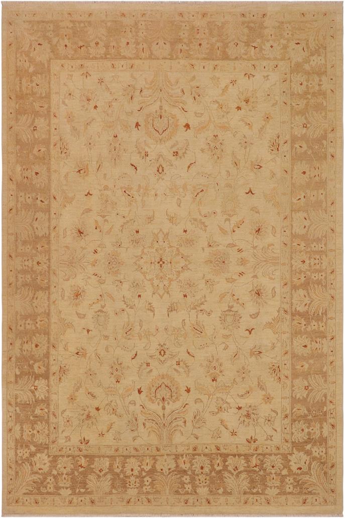 handmade Traditional Kafkaz Beige Brown Hand Knotted RECTANGLE 100% WOOL area rug 9 x 12