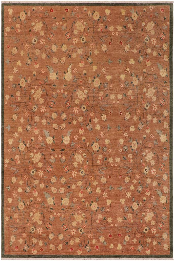 handmade Transitional Kafkaz Lt. Brown Rust Hand Knotted RECTANGLE 100% WOOL area rug 9 x 12