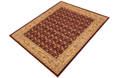 handmade Transitional Kafkaz Burgundy Tan Hand Knotted RECTANGLE 100% WOOL area rug 9 x 12