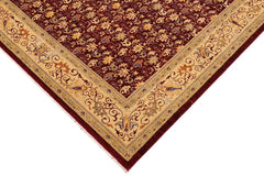 handmade Transitional Kafkaz Burgundy Tan Hand Knotted RECTANGLE 100% WOOL area rug 9 x 12