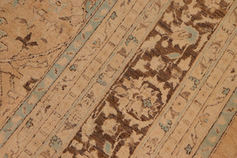 handmade Traditional Kafkaz Sand Brown Hand Knotted RECTANGLE 100% WOOL area rug 9x12