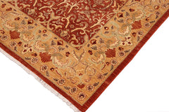 handmade Transitional Kafkaz Rust Gold Hand Knotted RECTANGLE 100% WOOL area rug 9 x 13