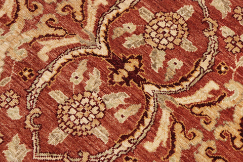 handmade Transitional Kafkaz Rust Gold Hand Knotted RECTANGLE 100% WOOL area rug 9' x 13'