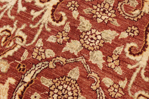handmade Transitional Kafkaz Rust Gold Hand Knotted RECTANGLE 100% WOOL area rug 9' x 13'