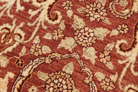 handmade Transitional Kafkaz Rust Gold Hand Knotted RECTANGLE 100% WOOL area rug 9' x 13'