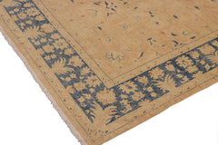 handmade Traditional Kafkaz Tan Blue Hand Knotted RECTANGLE 100% WOOL area rug 9 x 12