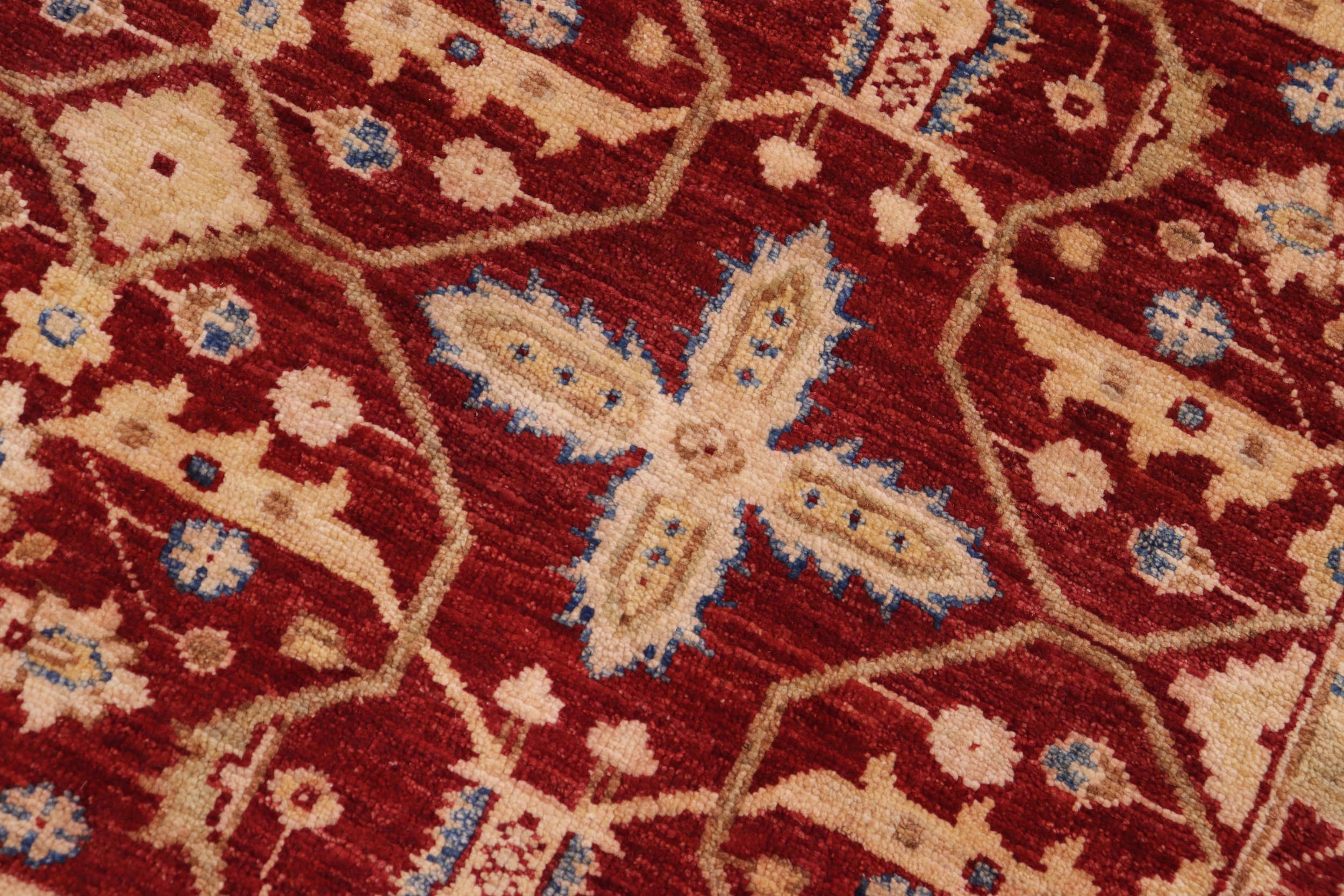 handmade Transitional Kafkaz Red Lt. Green Hand Knotted RECTANGLE 100% WOOL area rug 9' x 12'