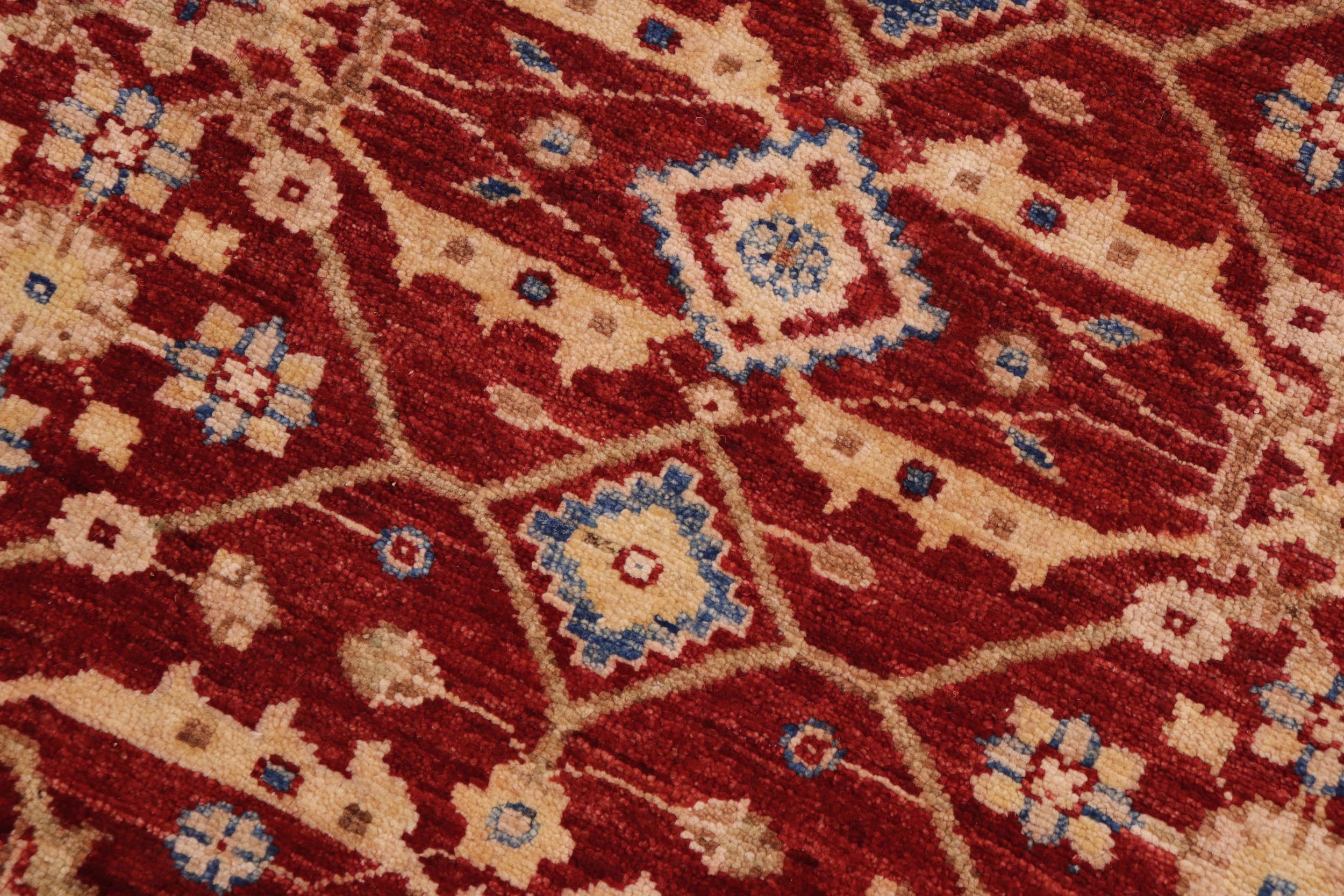 handmade Transitional Kafkaz Red Lt. Green Hand Knotted RECTANGLE 100% WOOL area rug 9' x 12'