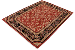 handmade Transitional Kafkaz Red Black Hand Knotted RECTANGLE 100% WOOL area rug 9 x 11