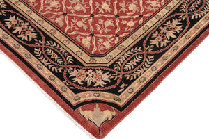 handmade Transitional Kafkaz Red Black Hand Knotted RECTANGLE 100% WOOL area rug 9' x 11'