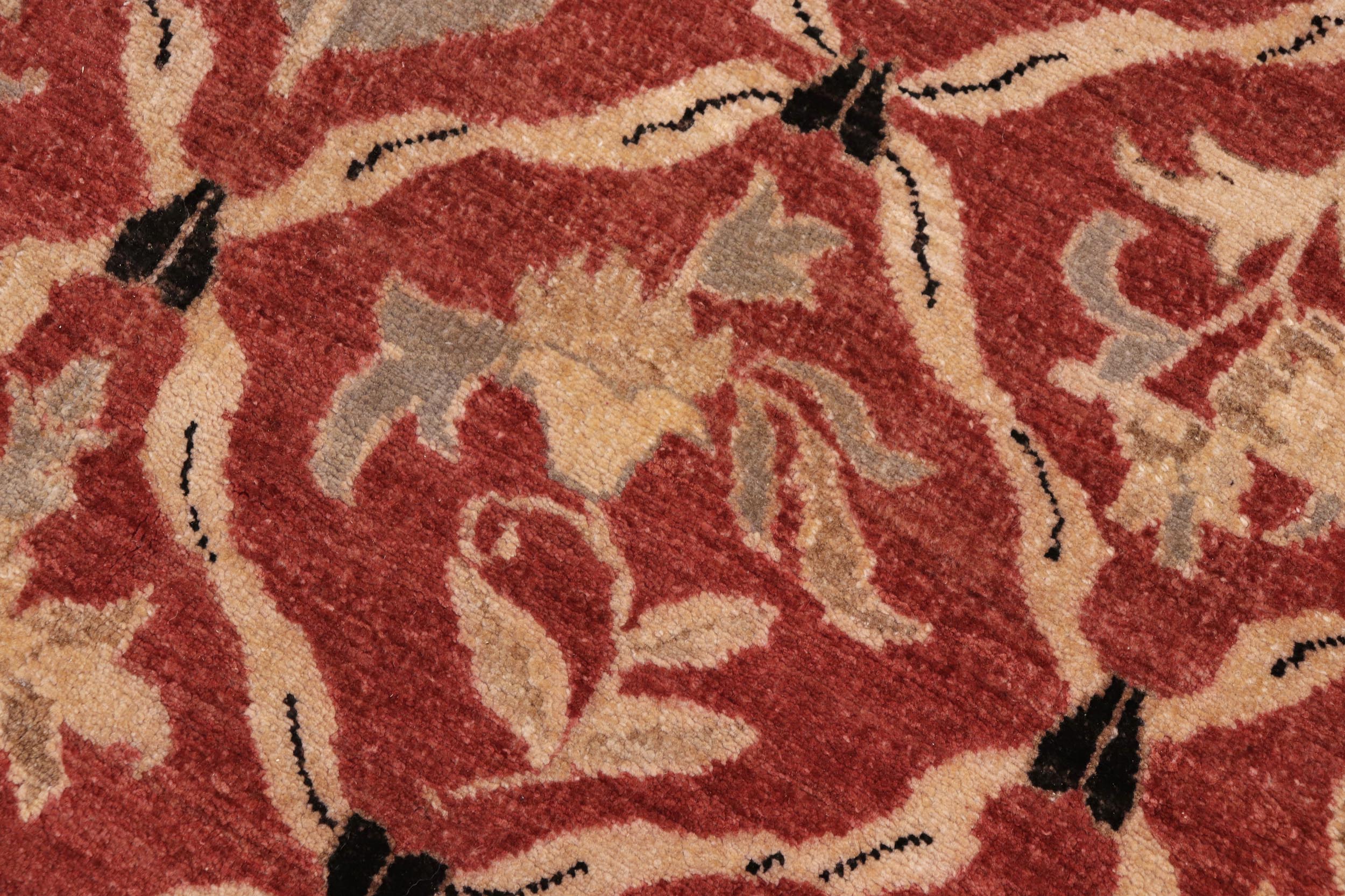 handmade Transitional Kafkaz Red Black Hand Knotted RECTANGLE 100% WOOL area rug 9' x 11'