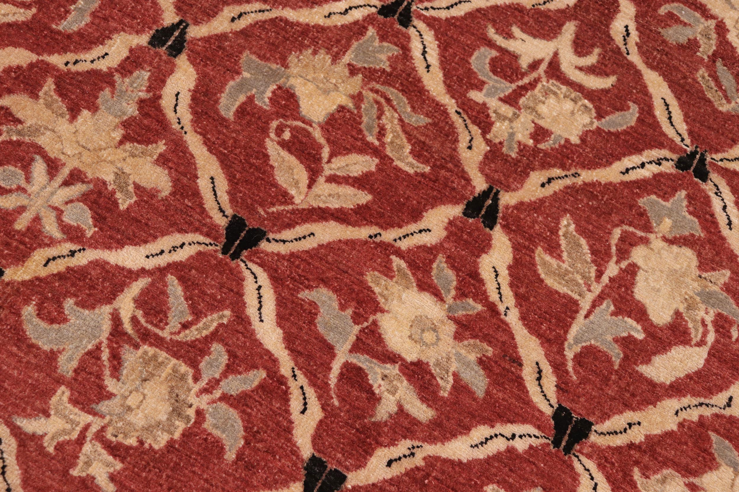 handmade Transitional Kafkaz Red Black Hand Knotted RECTANGLE 100% WOOL area rug 9' x 11'