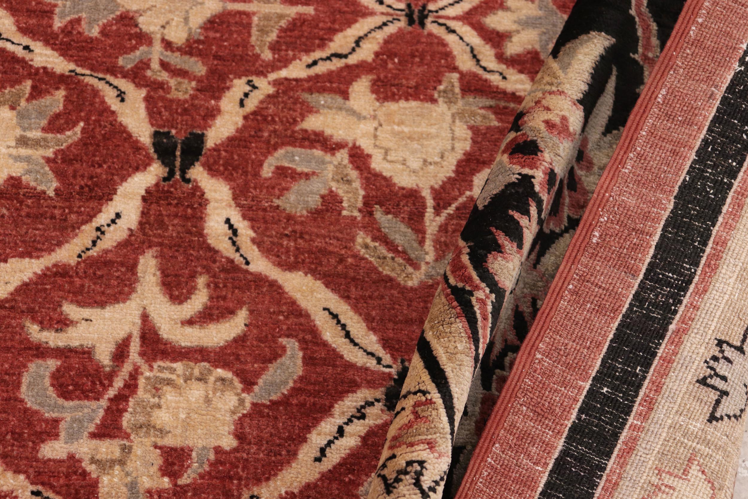 handmade Transitional Kafkaz Red Black Hand Knotted RECTANGLE 100% WOOL area rug 9' x 11'