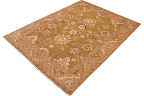 handmade Traditional Kafkaz Green Brown Hand Knotted RECTANGLE 100% WOOL area rug 9x12