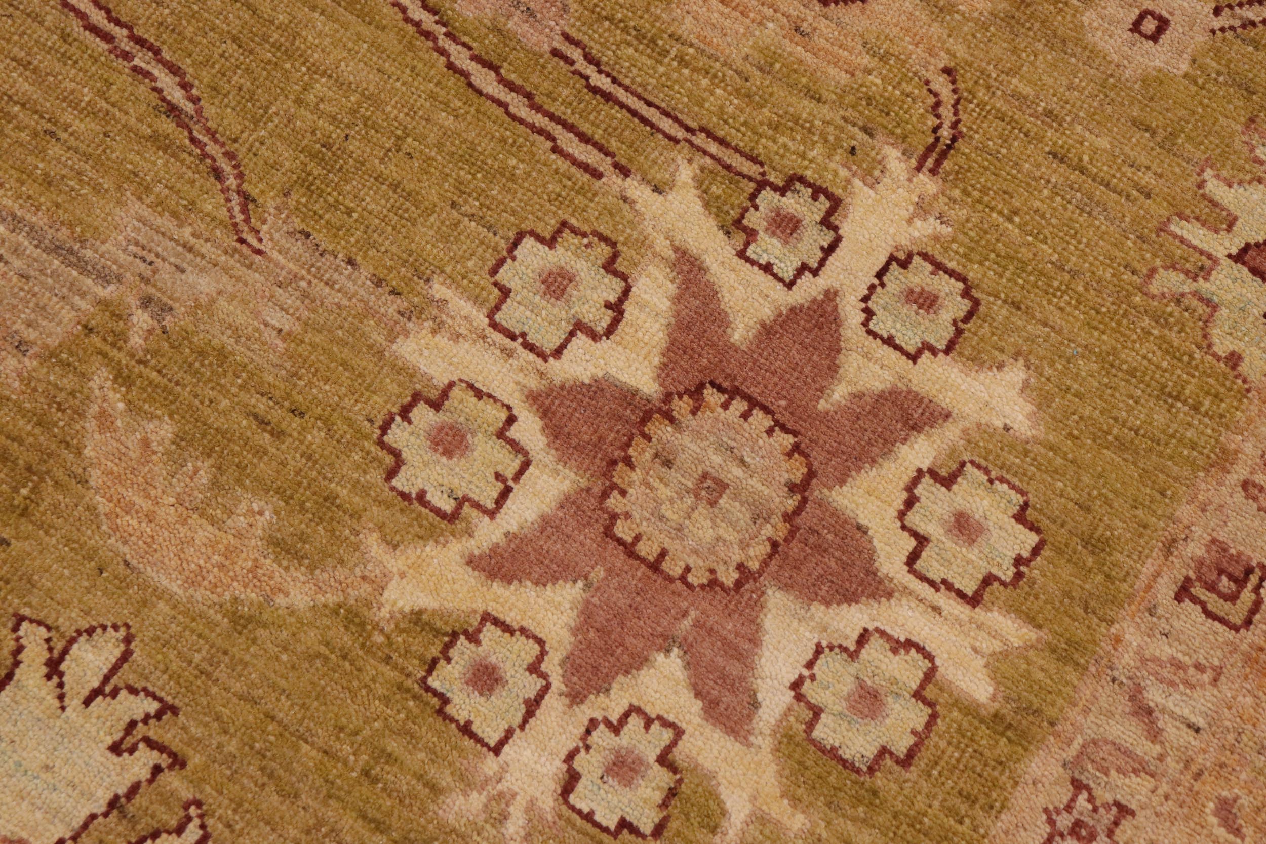 handmade Traditional Kafkaz Green Brown Hand Knotted RECTANGLE 100% WOOL area rug 9x12