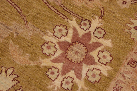 handmade Traditional Kafkaz Green Brown Hand Knotted RECTANGLE 100% WOOL area rug 9x12