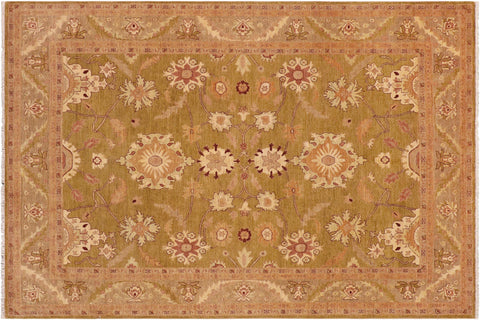 Bohemian Ziegler Lala Green/Brown Hand Knotted Wool Rug - 8'11'' x 11'10''