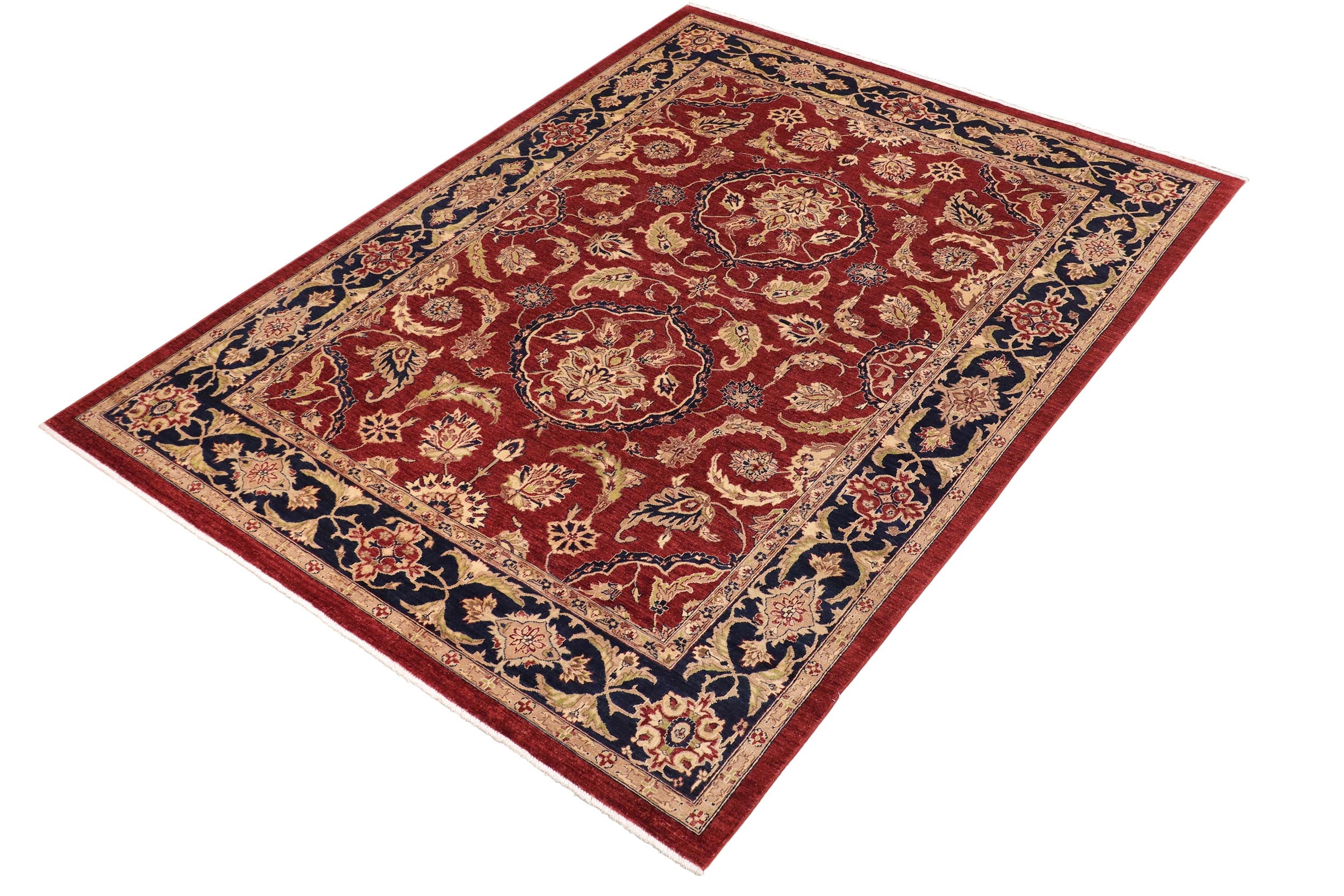 handmade Traditional Kafkaz Red Blue Hand Knotted RECTANGLE 100% WOOL area rug 9x12