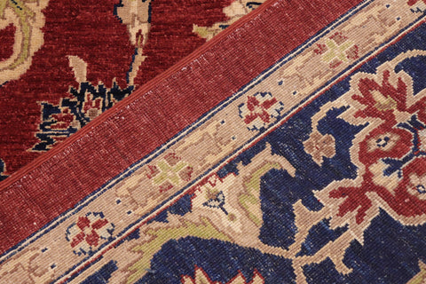handmade Traditional Kafkaz Red Blue Hand Knotted RECTANGLE 100% WOOL area rug 9x12