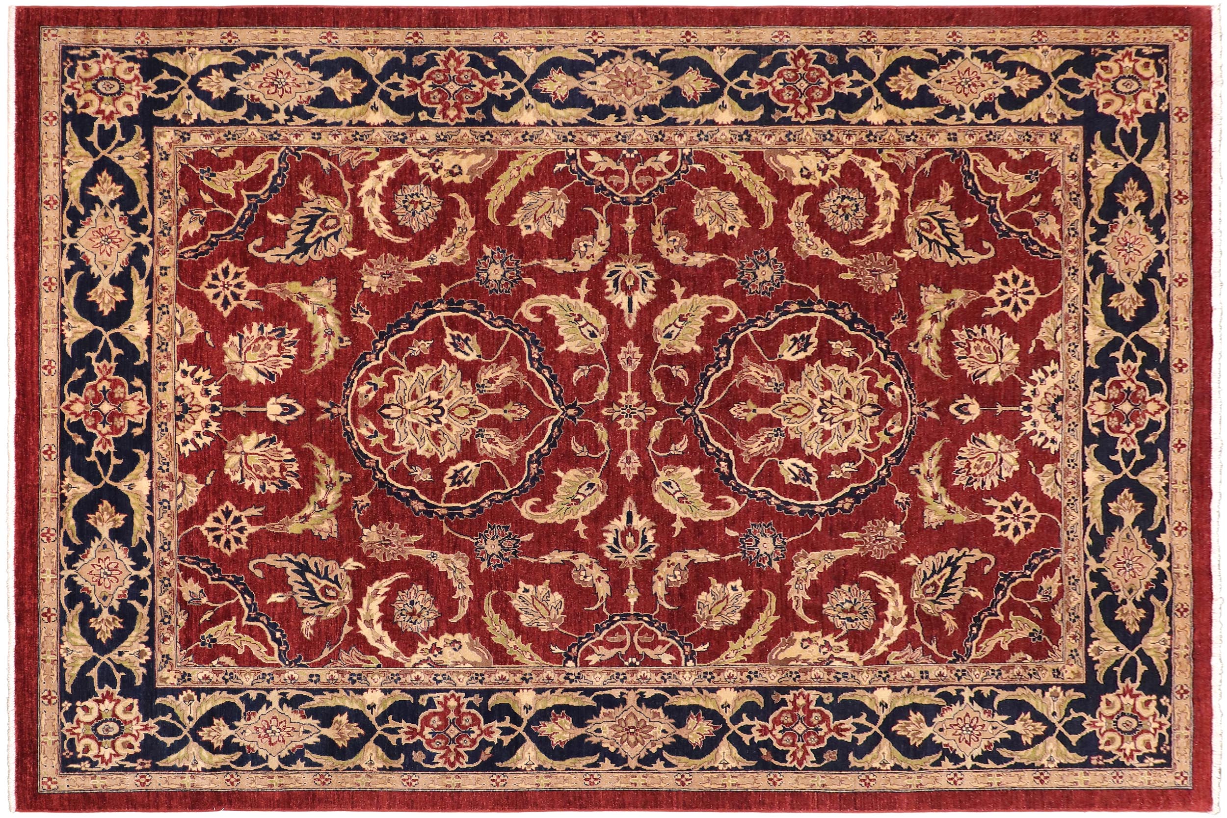 handmade Traditional Kafkaz Red Blue Hand Knotted RECTANGLE 100% WOOL area rug 9x12