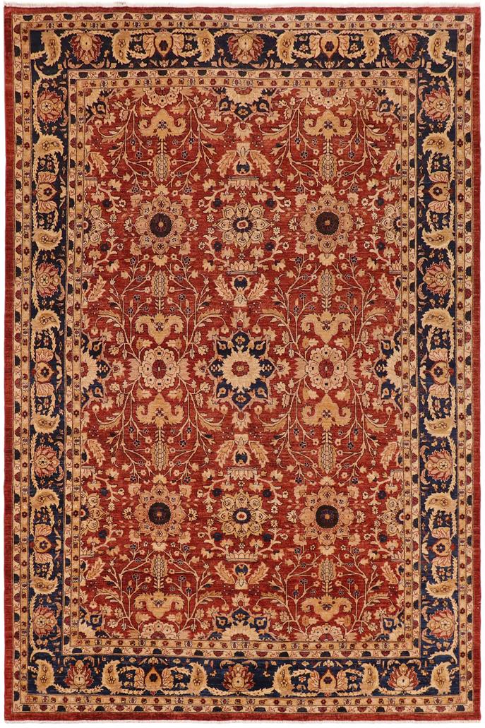 handmade Traditional Kafkaz Rust Blue Hand Knotted RECTANGLE 100% WOOL area rug 10 x 14