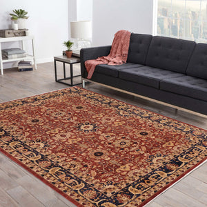 handmade Transitional Kafkaz Rust Blue Hand Knotted RECTANGLE 100% WOOL area rug 10' x 14'
