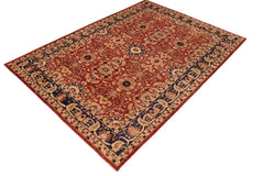 handmade Traditional Kafkaz Rust Blue Hand Knotted RECTANGLE 100% WOOL area rug 10 x 14