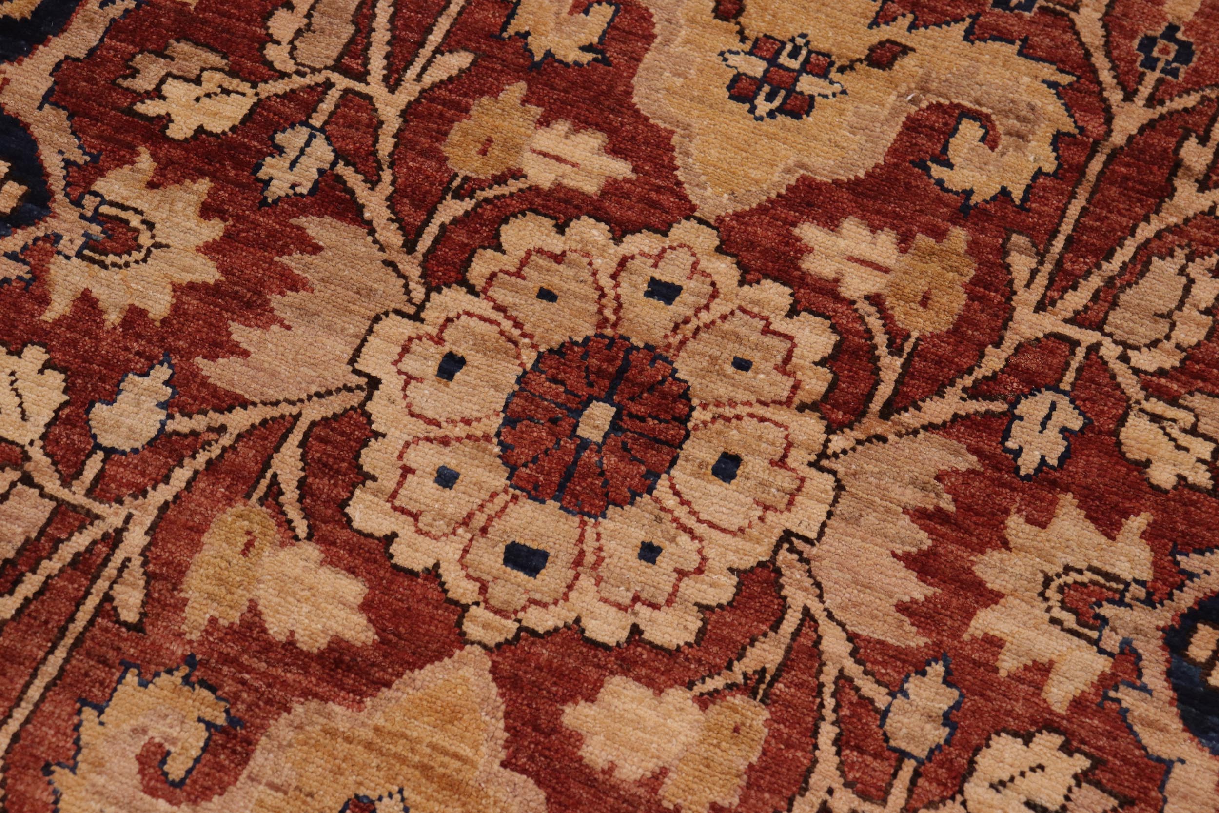 handmade Transitional Kafkaz Rust Blue Hand Knotted RECTANGLE 100% WOOL area rug 10' x 14'