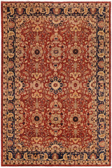 handmade Traditional Kafkaz Rust Blue Hand Knotted RECTANGLE 100% WOOL area rug 10 x 14