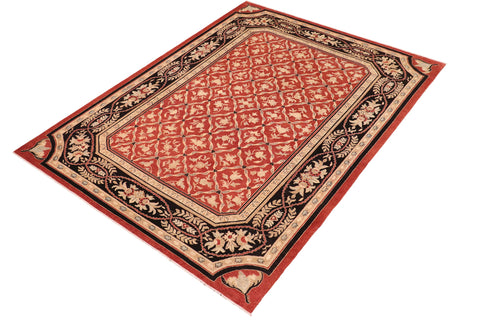 handmade Transitional Kafkaz Red Black Hand Knotted RECTANGLE 100% WOOL area rug 10' x 14'