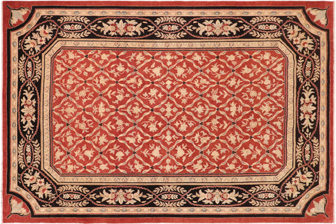 handmade Transitional Kafkaz Red Black Hand Knotted RECTANGLE 100% WOOL area rug 10' x 14'