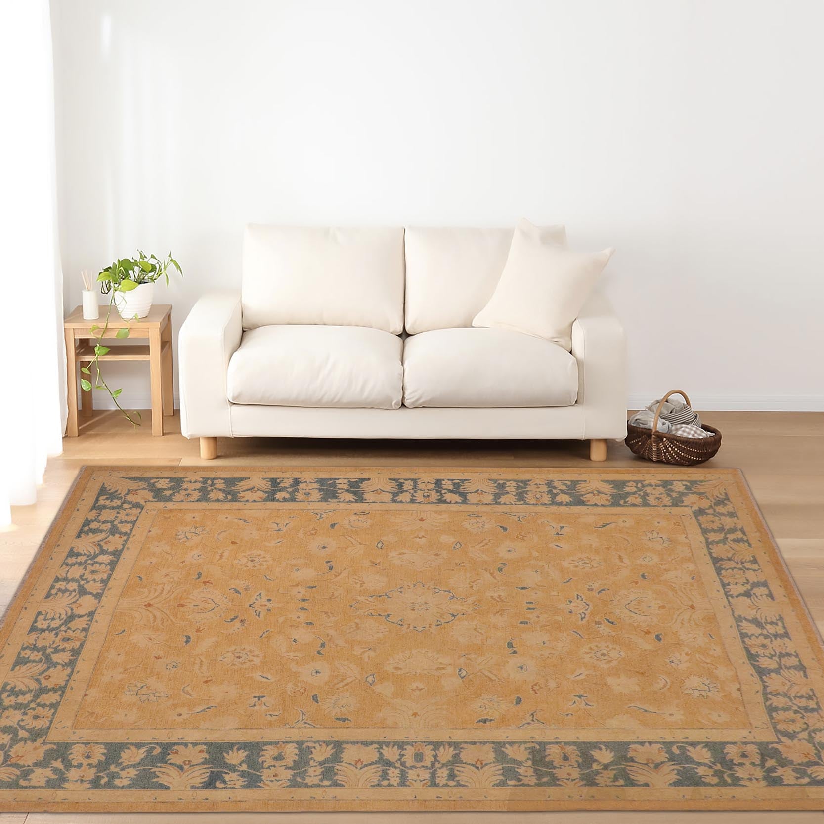 handmade Traditional Kafkaz Tan Lt. Blue Hand Knotted RECTANGLE 100% WOOL area rug 10x14