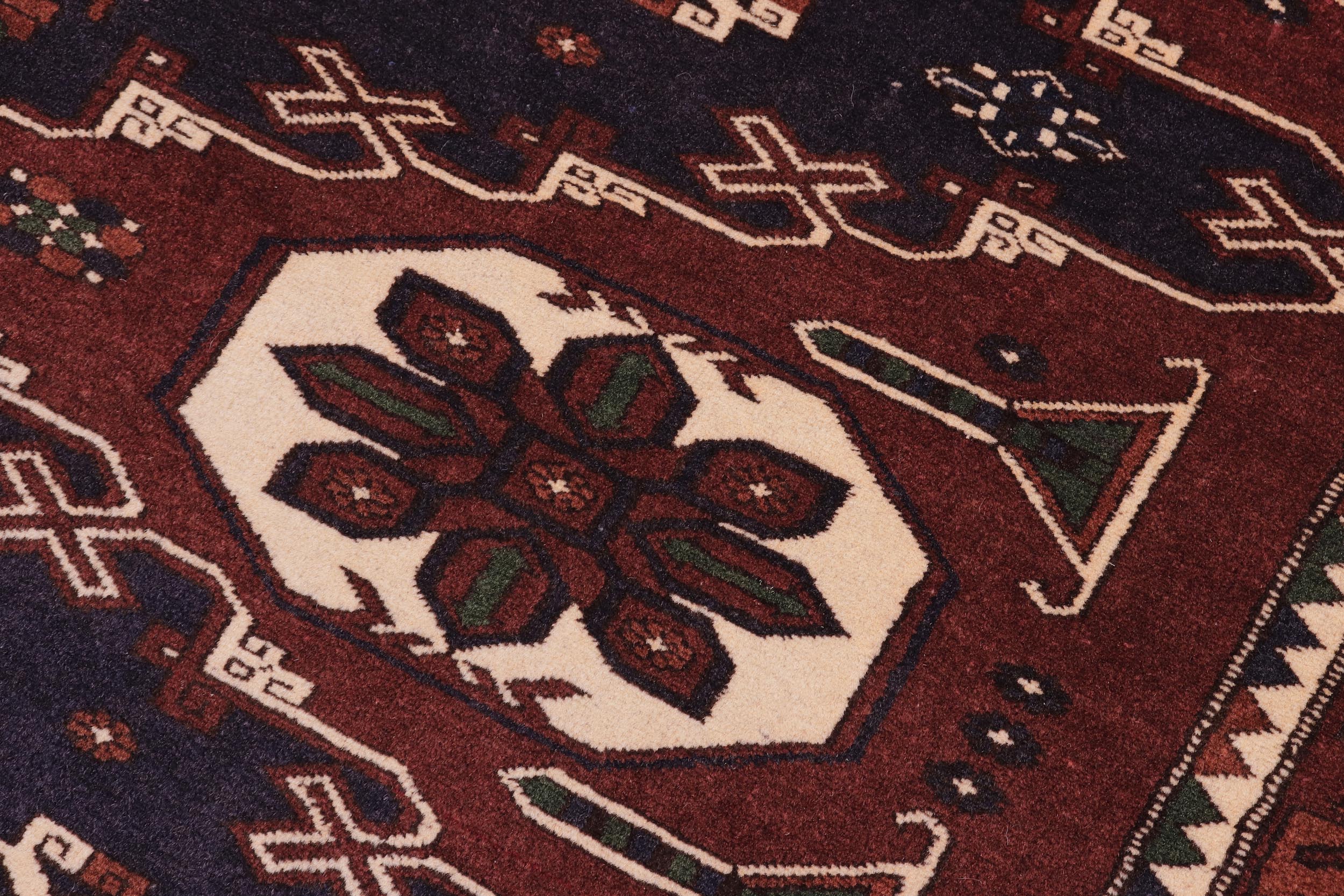 handmade Geometric Kargahi Brown Blue Hand Knotted RECTANGLE 100% WOOL area rug 5x6