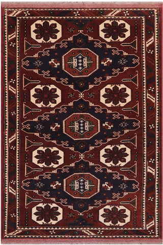 Bohemian Kargahi Breann Brown/Blue Wool Rug - 5'1'' x 5'10''