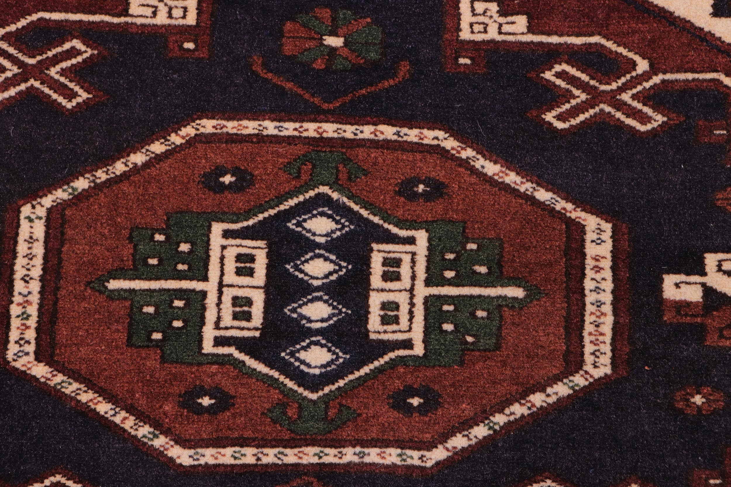 handmade Geometric Kargahi Brown Blue Hand Knotted RECTANGLE 100% WOOL area rug 5x6